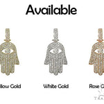 14K Gold Diamond Hamsa Pendant 66310 - Image 7