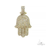 14K Gold Diamond Hamsa Pendant 66822 - Image 1