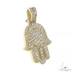 14K Gold Diamond Hamsa Pendant 66822 - Image 2