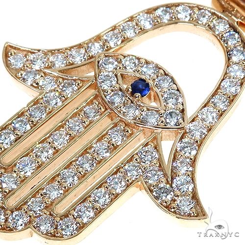14K Gold Diamond Hamsa Pendant 67808 - Image 3