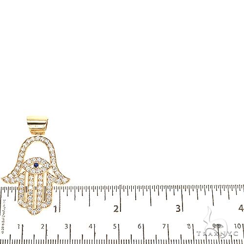 14K Gold Diamond Hamsa Pendant 67808 - Image 5