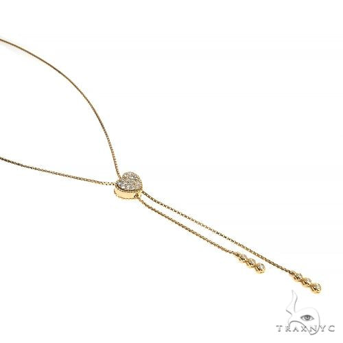 14K Heart Diamond Adjustable Choker Necklace, photo 2 of 7