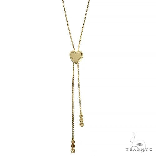 14K Heart Diamond Adjustable Choker Necklace, photo 3 of 7