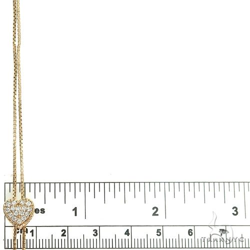 14K Rose Gold Diamond Heart Adjustable Choker Necklace 66544 - Image 5