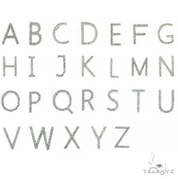 14K gold diamond initial pendants in classic block font, available in yellow, rose, and white gold.