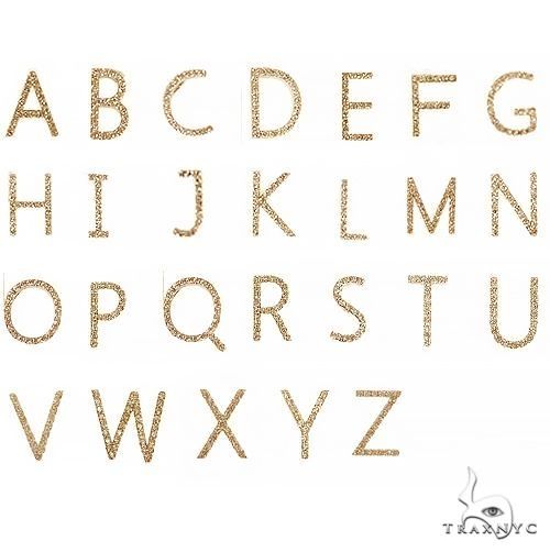14K yellow gold diamond initial pendants A to Z, sparkling men's and women's jewelry collection