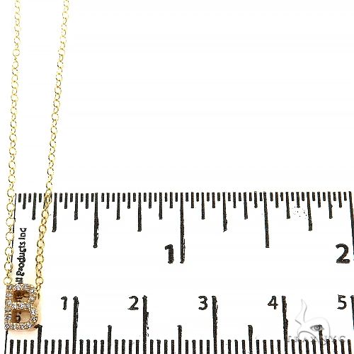 14K Gold Diamond Pavé Mini Diamond Initial Necklace, photo 4 of 6