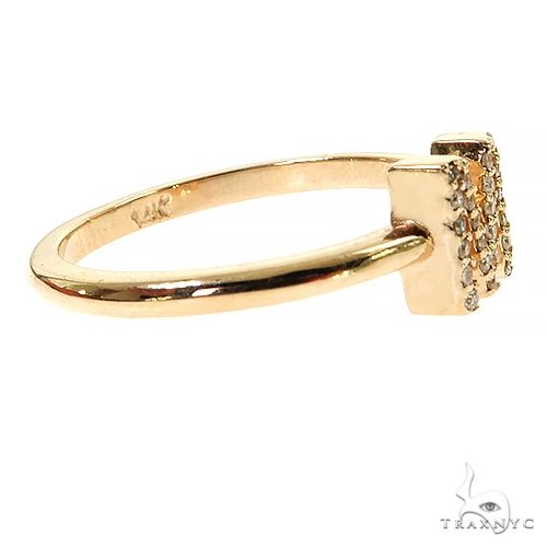 14K Gold Diamond Initial Ring, photo 3 of 6