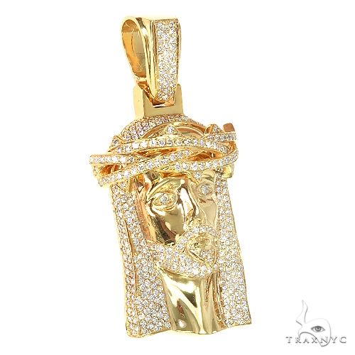 14K Gold Diamond Jesus Pendant 66878 - Image 2