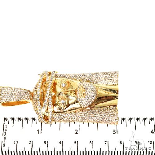 14K Gold Diamond Jesus Pendant, photo 6 of 6