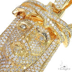 Medium 14K Gold Diamond Jesus Pendant 67257 - Image 3