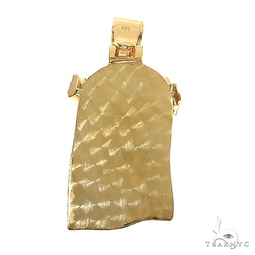 Medium 14K Gold Diamond Jesus Pendant 67257 - Image 4