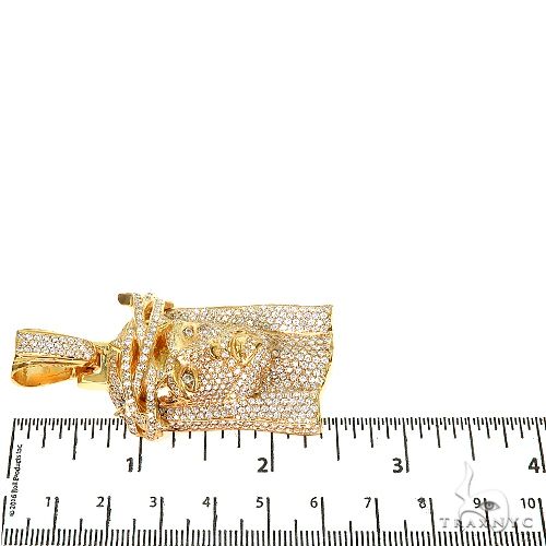 Medium 14K Gold Diamond Jesus Pendant 67257 - Image 6