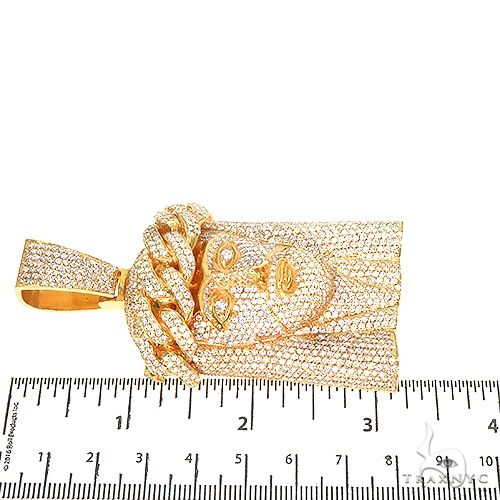 14K Gold Diamond Jesus Pendant, photo 6 of 6