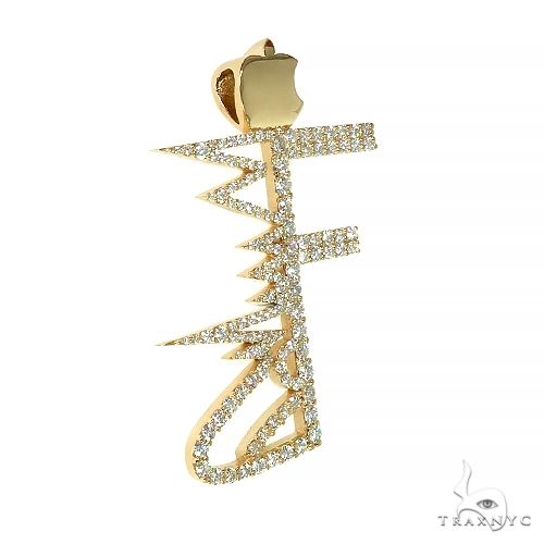 14K Gold Diamond Logo 'F' Pendant 66632 - Image 2