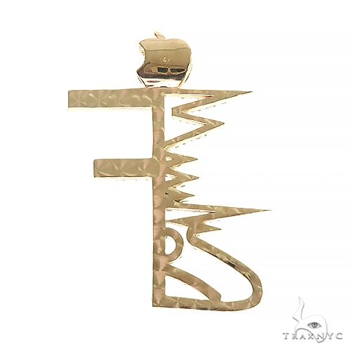 14K Gold Diamond Logo 'F' Pendant 66632 - Image 3