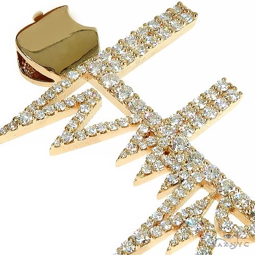 14K Gold Diamond Logo 'F' Pendant 66632 - Image 4