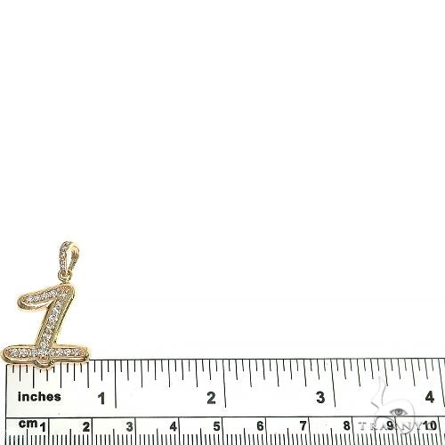 14K Gold Diamond Number Pendant 66407 - Image 5