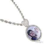 14K Gold Diamond Photo Pendant and Rope Chain Set 66834 - Image 2