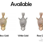 14K Gold Diamond Rhino Pendant 66351 - Image 7