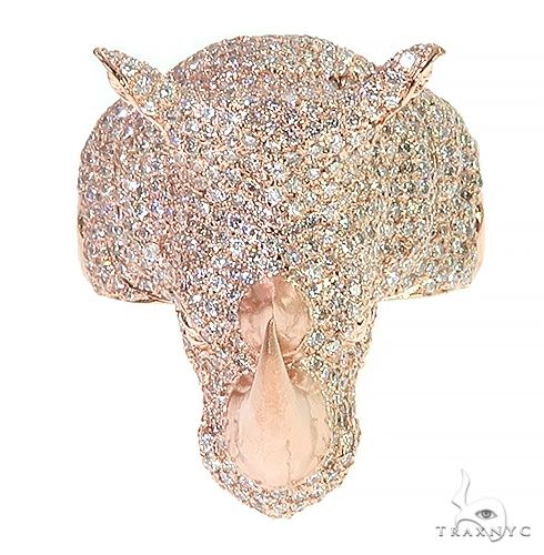 14K Gold Diamond Rhino Ring 66439 - Image 2