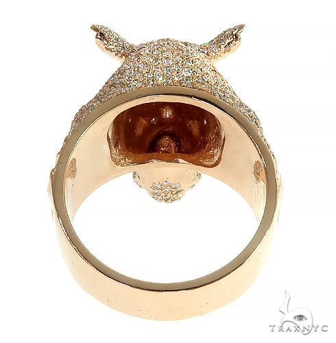 14K Gold Diamond Rhino Ring 66439 - Image 4