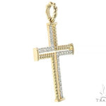 14K Gold Diamond Rope Cross 70222 - Image 4