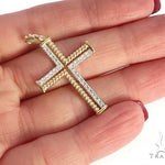 14K Gold Diamond Rope Cross 70222 - Image 7