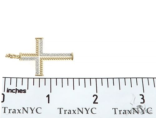 14K Gold Diamond Rope Cross 70222 - Image 9