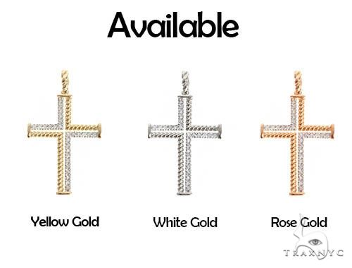 14K Gold Diamond Rope Cross 70222 - Image 10