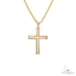 14K Gold Diamond Cuban Cross Set 66619 - Image 1