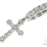 14K Gold Diamond Single Cross Earrings 66195 - Image 2