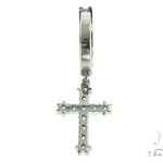 14K Gold Diamond Single Cross Earrings 66195 - Image 3