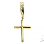 14K Gold Diamond Single Cross Earrings  66197 - Image 3