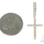14K Gold Diamond Single Cross Earrings  66197 - Image 5