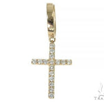 14K Gold Diamond Single Cross Earrings 66196 - Image 1
