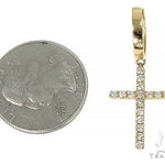 14K Gold Diamond Single Cross Earrings 66196 - Image 5