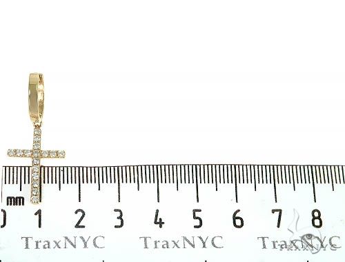 14K Gold Diamond Single Cross Earrings 66196 - Image 6