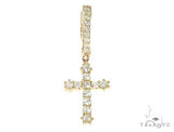 14K Gold Diamond Single Cross Earrings 66199