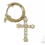 14K Gold Diamond Single Cross Earrings 66199 - Image 5