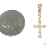 14K Gold Diamond Single Cross Earrings 66199 - Image 6