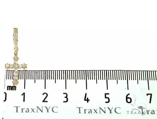 14K Gold Diamond Single Cross Earrings 66199 - Image 7