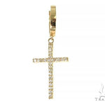 14K Gold Diamond Single Cross Earrings 66200 - Image 1