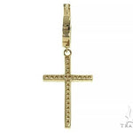 14K Gold Diamond Single Cross Earrings 66200 - Image 3
