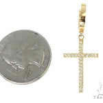 14K Gold Diamond Single Cross Earrings 66200 - Image 5