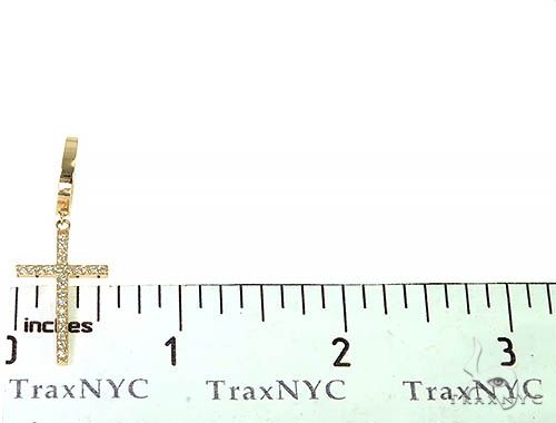 14K Gold Diamond Single Cross Earrings 66200 - Image 6