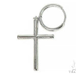 14K Gold Diamond Single Cross Earrings 66201 - Image 4