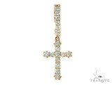 14K Gold Diamond Single Cross Earrings 66202