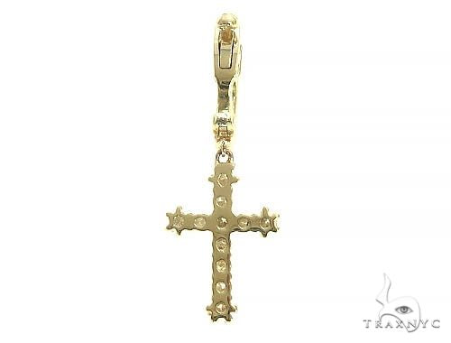 14K Gold Diamond Single Cross Earrings, photo 3 of 6