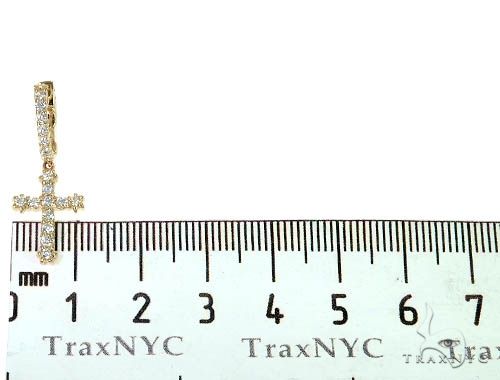 14K Gold Diamond Single Cross Earrings, photo 6 of 6